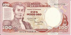 Billete Colombia Asterisco Cien Pesos 