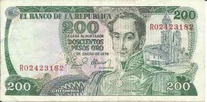 Billete Colombia Reposición 200 Pesos  Cafetero