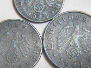 Set De 3 Monedas De Alemania Época Del Tercer Reich