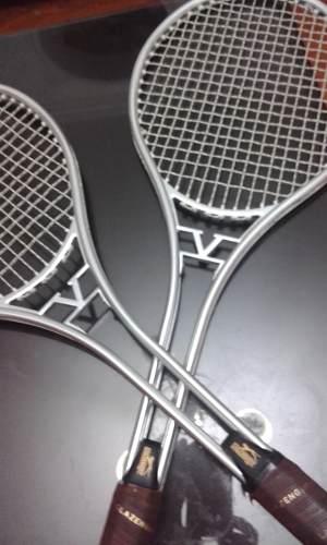 Dos Raquetas De Tenis Slazenger Aluminio Plata Vintage 4.5/8