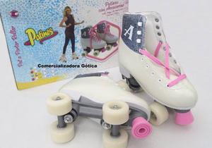 Patines Roller Soy Luna Ambar Blancos En Cuero