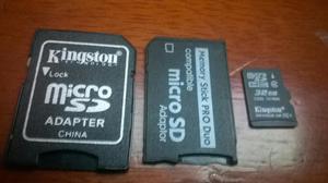 Micro Sd 32 Gb Adaptador Y Memorystick