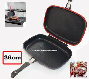 Sarten Doble Parrilla Antiadherente De 36cm