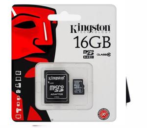 Memoria Microsd Kingston 16gbs Micro + Adaptador Sd Clase 10