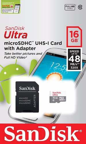 Memoria Microsdhc Sandisk Ultra Uhs-i 16gb Clase mb/s