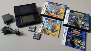 Nintendo Ds Lite Azul + 2 Juegos Mario Y Pokemon + Cargador