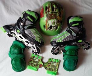 Patines Zoom Sports, Kit Completo. Verdes, Personajes -