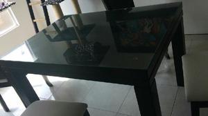 Vendo Comedor Vidrio Negro Mate 4 P - Bogotá