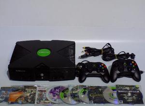 Xbox Clasico Completo 2 Controles 10 Juegos,funcion Emulador