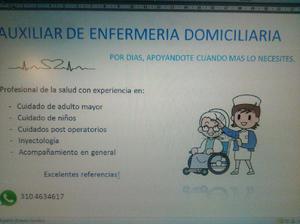 Auxiliar de Enfermeria Domiciliaria por dias - Medellín