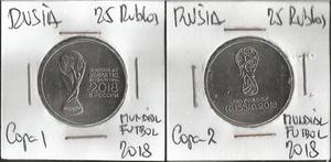 Rusia 25 Rublos Mundial Futbol  Copa 1 Y 2