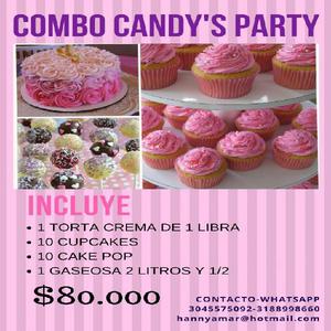 COMBO FIESTA CUPCAKES TORTA LITRO GASEOSA - Cartagena de