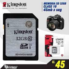 Memoria SD 32 Gb Clase 10 Kington