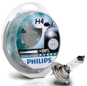 Bombillo Luces Carro H4 Philips Xtreme Vision 100% Mas Luz