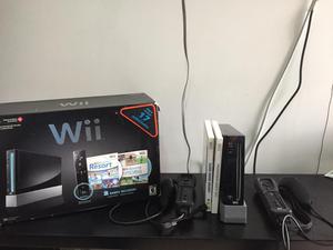 Wii Negra Original 2 controles completos 2 videojuegos