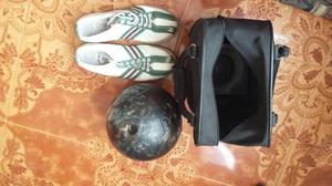 Bola de boliche negra Set zapatos, bola y maletin -