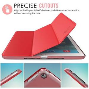 Smart Case Ipad Air 1, Rojo Con Transparente Hielo.