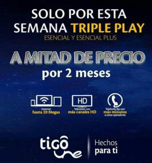 Triple Play Tigo Une 2 Meses Al 50