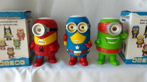 Parlantes Recargables Minions Bluetooth