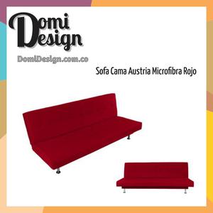 Sofa cama Austria en microfibra color rojo