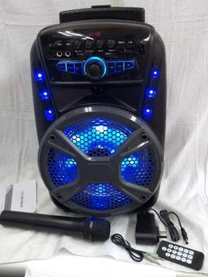 Parlante Bluetooth Cabina 8 Con Luces Y Karaoke