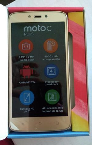 Como nuevo,Moto C Plus,dorado,libre y registrado,