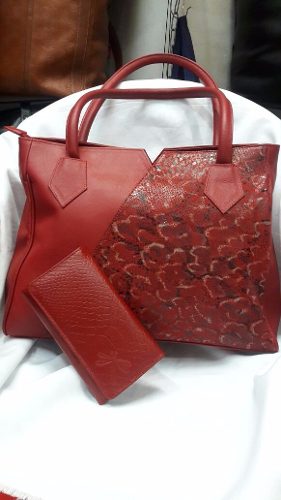 Carteras Combo Bolsos Y Billeteras 100% Cuero Genuino Mujer