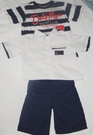 Conjunto De Niño, Pantaloneta, Camisa Y Camiseta - Talla 6