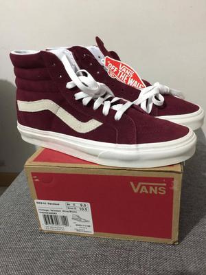 Vans Sk8 Hi Windsor Wine / Blanc Talla 9.0 Us Men