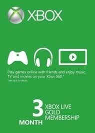 Suscripción Xbox Live Gold 3 Meses Envío Rapido