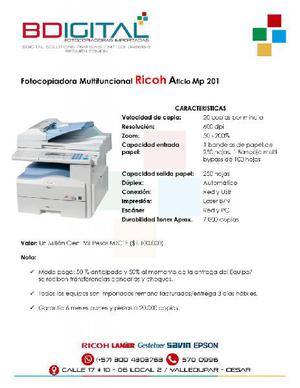 Fotocopiadoras Multifuncionales Ricoh - Valledupar