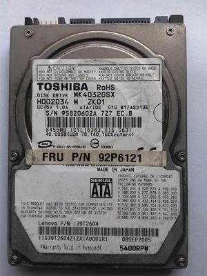 ASC USADO Disco duro Toshiba 40 Gb SATA para portátil