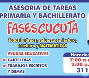 asesorias de tareas para, primaria, bachillerato y preicfes