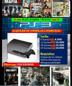 Alquiler Consola Ps3