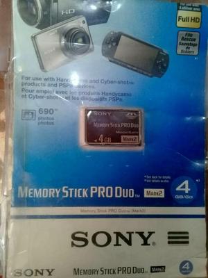 MEMORY STICK PRO DUO SONY MARK 2 ORIGINAL 4GB PSP CAMARA