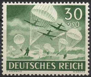 Alemania Estampilla Del Tercer Reich  Paracaidistas