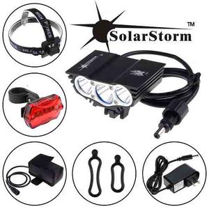 Lampara Linterna Luz Bicicleta Solarstorm X3 Led. Combo !