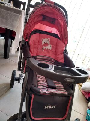 Coche para Bebe, Rosado con Gris