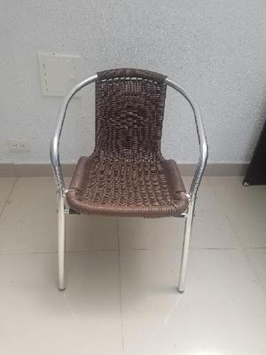 Silla de Aluminio con Ratan - Cali