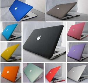 Carcasa Macbook Pro 13 Mate Logo Apple Colores Troquelada