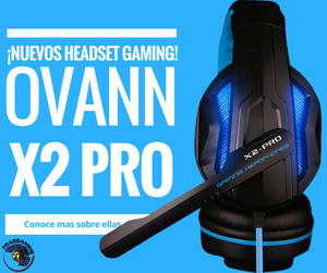 Diadema Ovann X2 Gaming LED azul control audio