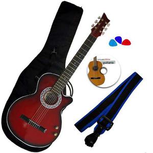 Combo Guitarra Electroacustica Boq Bucaramanga Ax Rojo