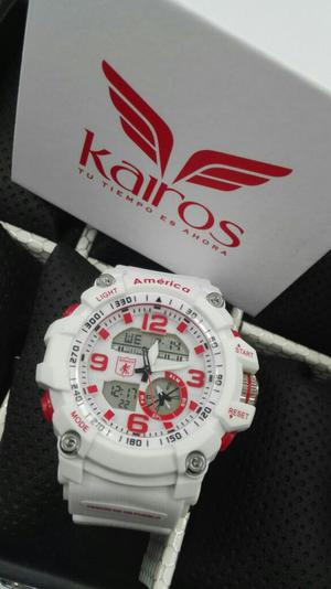 Reloj Kairos America Blanco Rojo