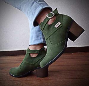 Zapatos Botines Para Mujer Carnaza Verde Envío Gratis