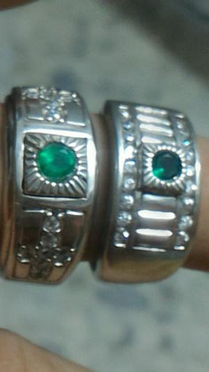 Anillos Plata Y Esmeralda Hombre Especta