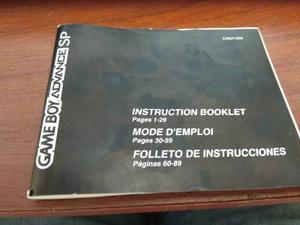 Manual De Instrucciones Game Boy Advance Sp Ags 101