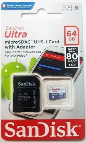 Memoria Microsd Sandisk Ultra 64gb Clase  Mbs Original