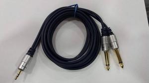 Cable 2 Plug 1/4 Mono A Plug 3,5mm Stereo 1,8mts Marca Digit
