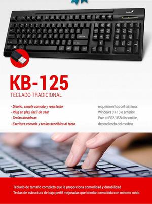 TECLADO GENIUS KB125 / KB110X USB NUEVO