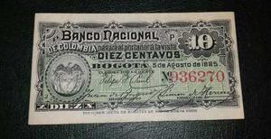 Banco Nacional 10 Centavos  Excelente Estado Un Real